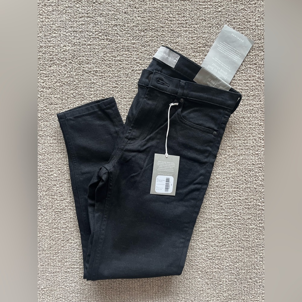 Everlane black mid-rise skinny jeans